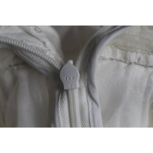 Women's Sz 4 6 Ivory Eyelet Platelet Dress Midi Layered - Picture 2 of 16